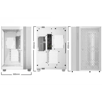 Case PC be quiet! LIGHT BASE 600 DX Bianco Midi-Tower, ATX/microATX/Mini-ATX, pannello in vetro, frontale RGB, USB-C