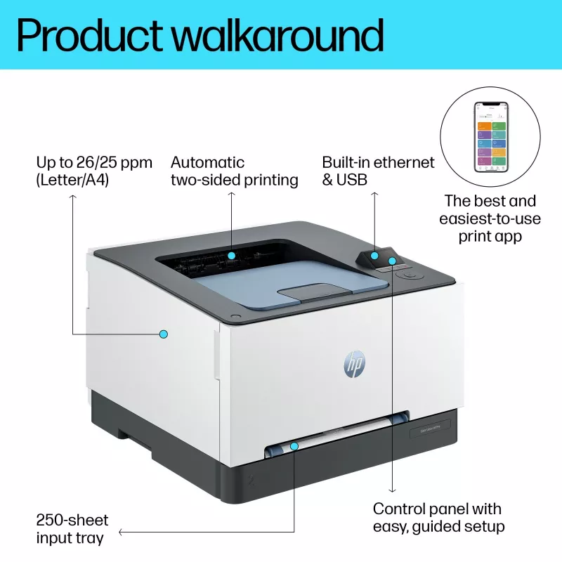 HP Color LaserJet Pro 3202dn, laser, colore, 600 x 600 DPI, A4, 25 pagine/min, stampa fronte-retro