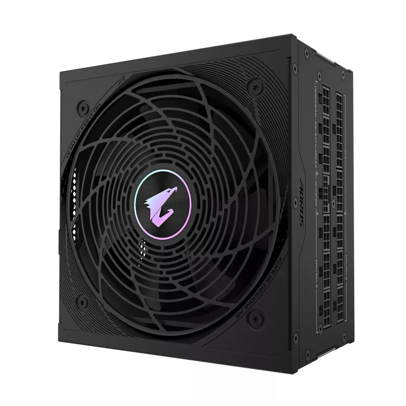 GIGABYTE AORUS ELITE P1000W ICE Alimentatore - PCIe 5.0, 80 PLUS Platinum, design completamente modulare, ventola da 120 mm, compatibile ATX 3.0, spina EU