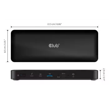 CLUB3D CSV-1583 Dock per laptop/replicatore di porte Con filo Thunderbolt 4 Nero