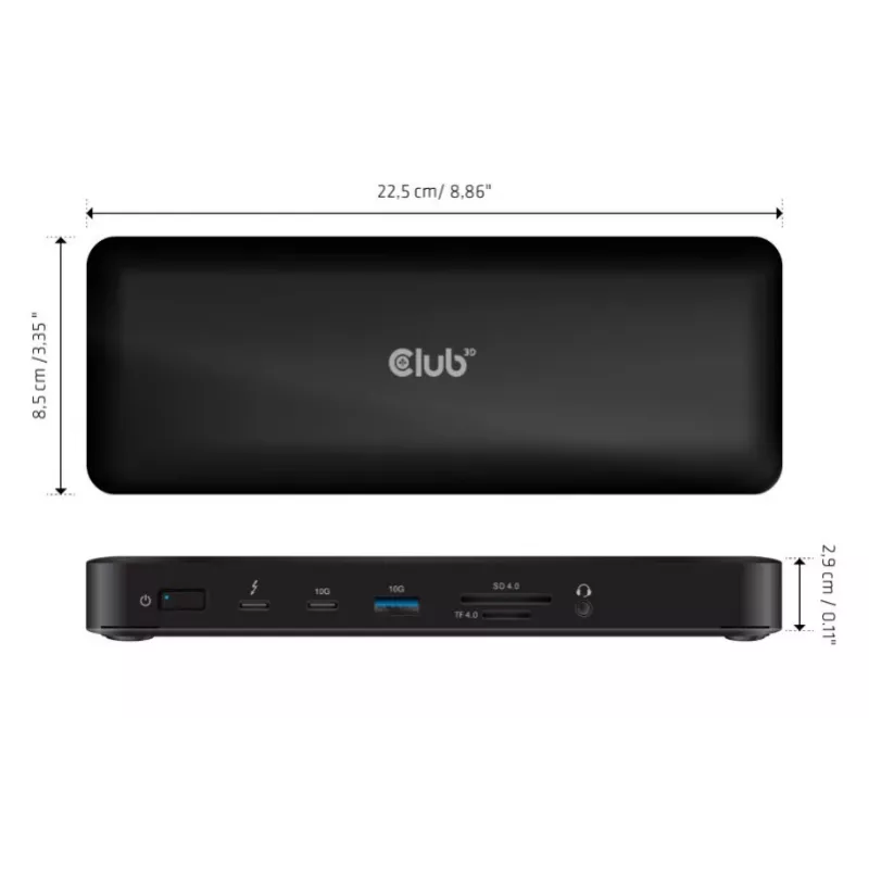 CLUB3D CSV-1583 Dock per laptop/replicatore di porte Con filo Thunderbolt 4 Nero