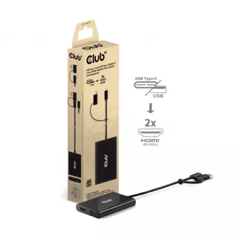 CLUB3D CSV-1475 Splitter video USB Type-C 2x HDMI