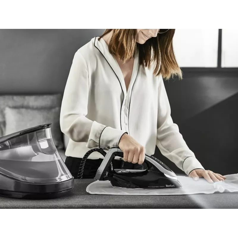 Tefal Pro Express Vision GV9821 3000 W 1,2 L Durilium AirGlide Autoclean Piastra da stiro Nero, Argento