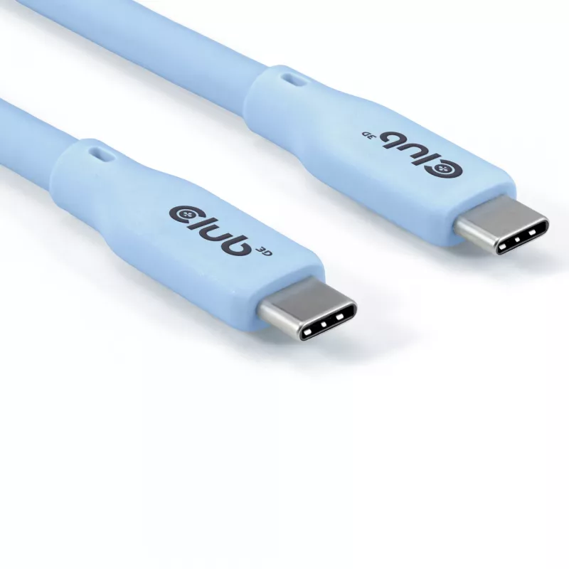 Cavo USB-C CLUB3D blu, 2 m, USB-C, USB-C, USB4 Gen 2x2, 20 Gbit/s, blu