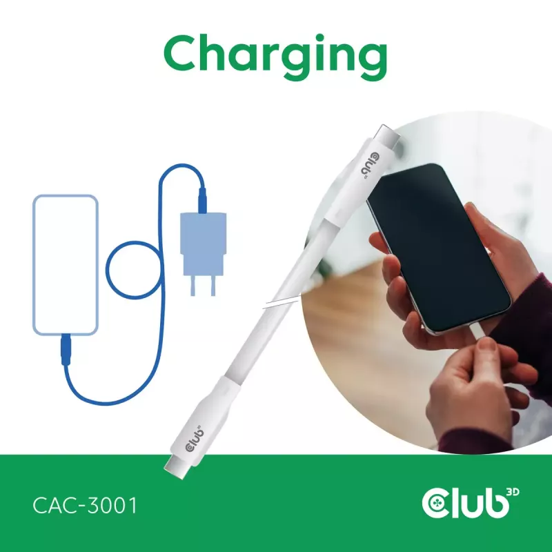 Cavo USB-C CLUB3D CAC-3001 2m USB4 Gen 3x2 bianco
