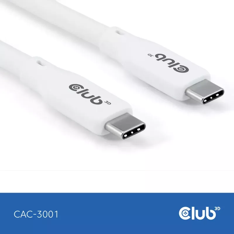 Cavo USB-C CLUB3D CAC-3001 2m USB4 Gen 3x2 bianco