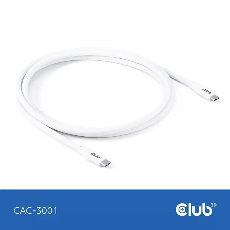 Cavo USB-C CLUB3D CAC-3001 2m USB4 Gen 3x2 bianco