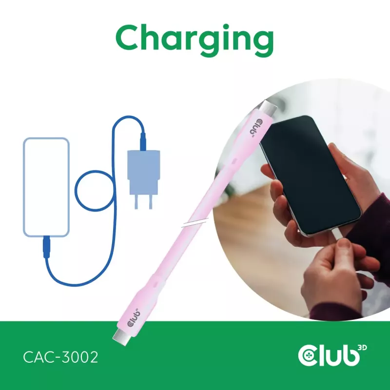 Cavo USB-C CLUB3D CAC-3002 2m USB4 Gen 3x2 rosa