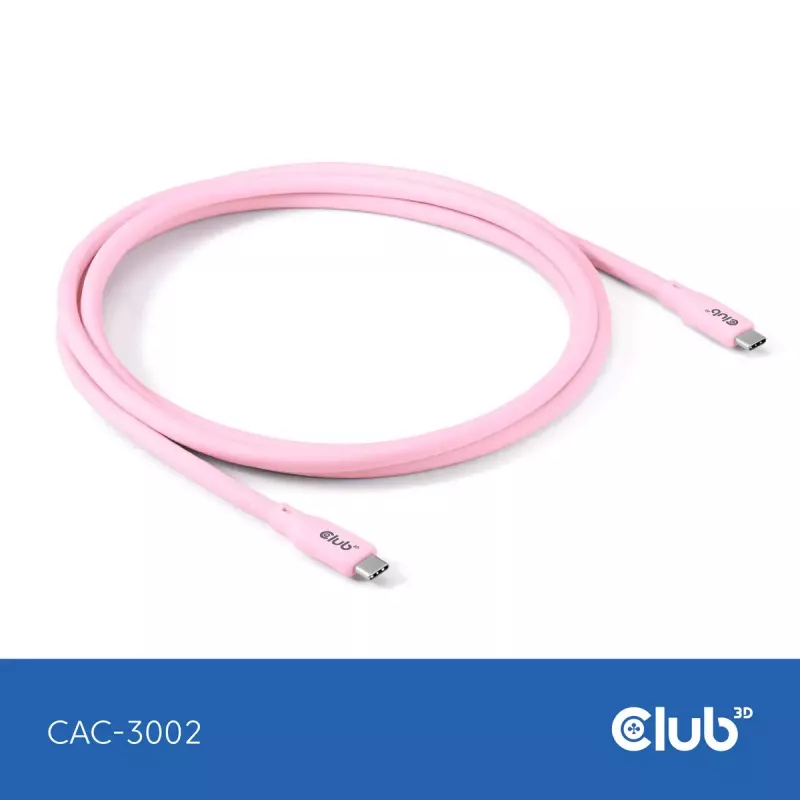 Cavo USB-C CLUB3D CAC-3002 2m USB4 Gen 3x2 rosa