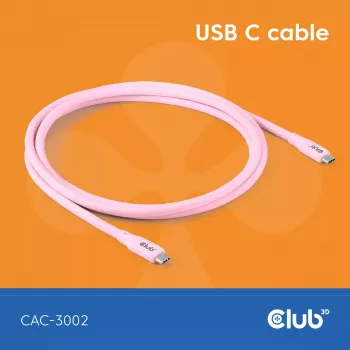 Cavo USB-C CLUB3D CAC-3002 2m USB4 Gen 3x2 rosa