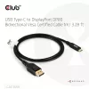 Cavo USB Type-C su DisplayPort 2.1, Club 3D CAC-1559, bidirezionale, certificato VESA DP80, 1 m