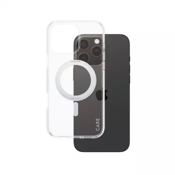 PanzerGlass CARE™ by ® Case trasparente con kickstand argento e MagSafe iPhone 16 Pro Max