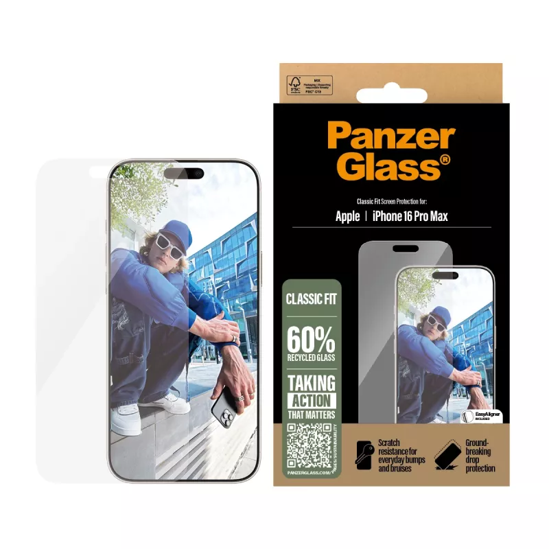 PanzerGlass ® Pellicola protettiva display iPhone 16 Pro Max | Classic Fit