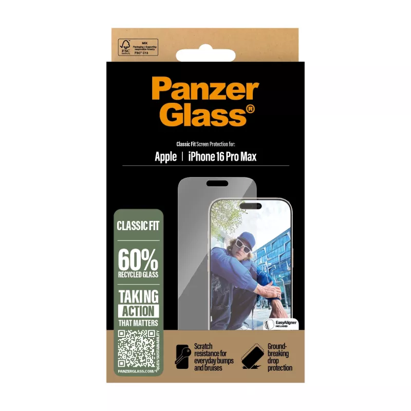 PanzerGlass ® Pellicola protettiva display iPhone 16 Pro Max | Classic Fit