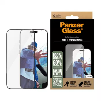 PanzerGlass® Pellicola protettiva display iPhone 16 Pro Max | Ultra-Wide Fit