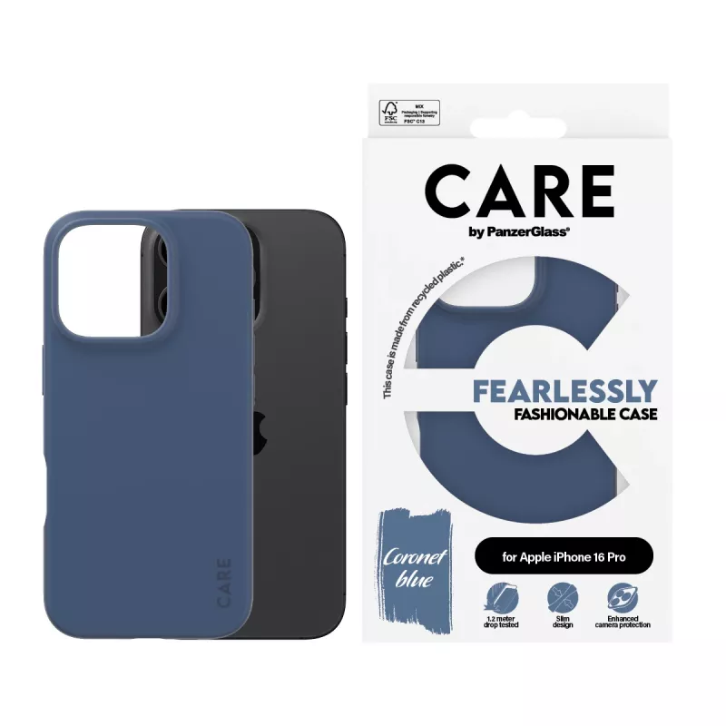 PanzerGlass CARE™ by ® Case blu iPhone 16 Pro, cover, Apple, Apple - iPhone 16 Pro, blu