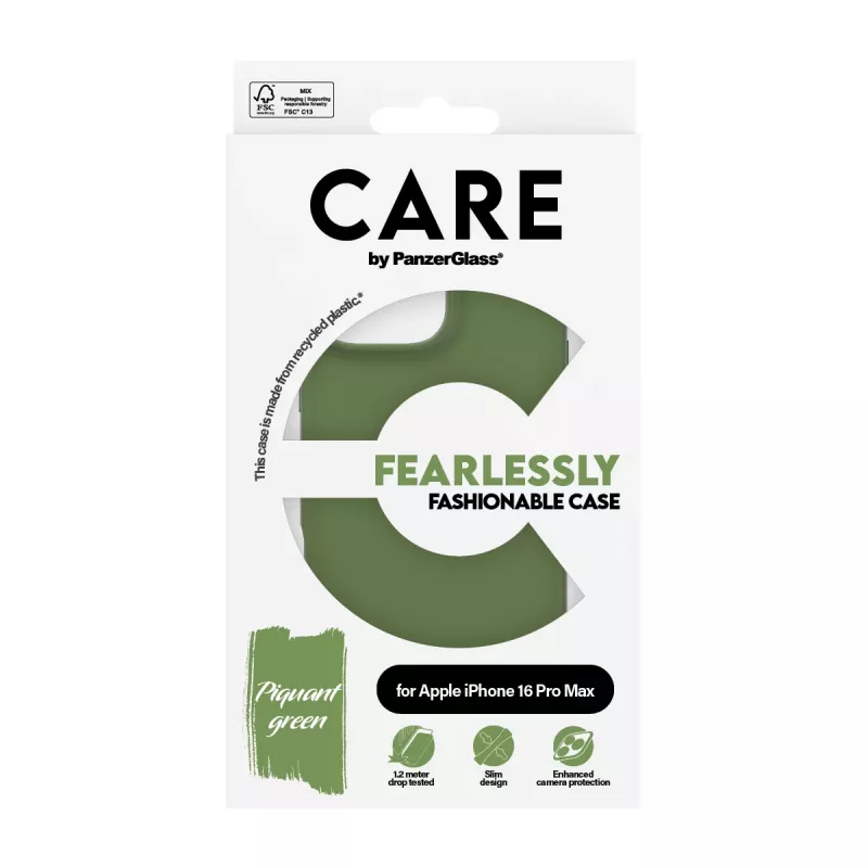 Cover PanzerGlass CARE by ® custodia moda verde iPhone 16 Pro Max