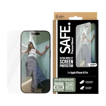 PanzerGlass SAFE. by ® pellicola protettiva per display iPhone 16 Pro | Ultra-Wide Fit