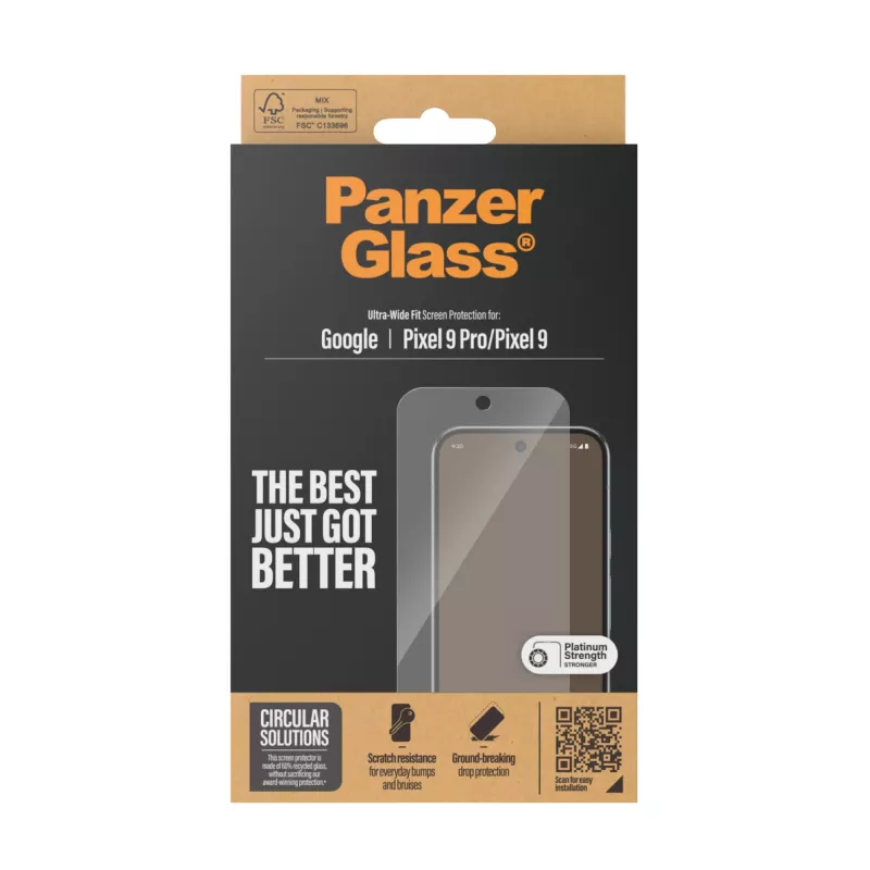 PanzerGlass pellicola protettiva per display Google Pixel 9 | 9 Pro Ultra-Wide Fit antigraffio antiurto