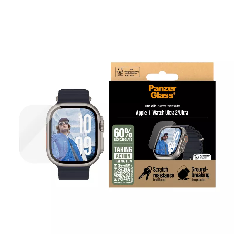 Pellicola protettiva per display PanzerGlass ® Apple Watch Ultra 3 | Ultra 2 | Ultra | 49mm