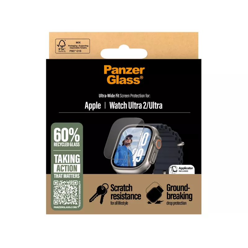 Pellicola protettiva per display PanzerGlass ® Apple Watch Ultra 3 | Ultra 2 | Ultra | 49mm