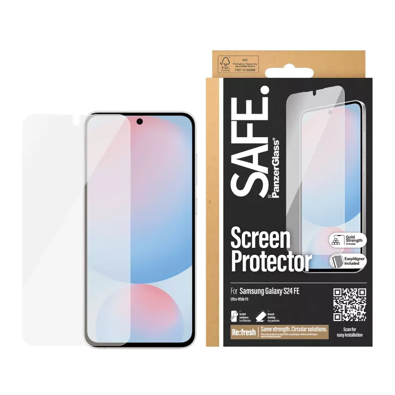 Pellicola protettiva PanzerGlass SAFE. by ® Samsung Galaxy S24 FE | Ultra-Wide Fit con EasyAligner