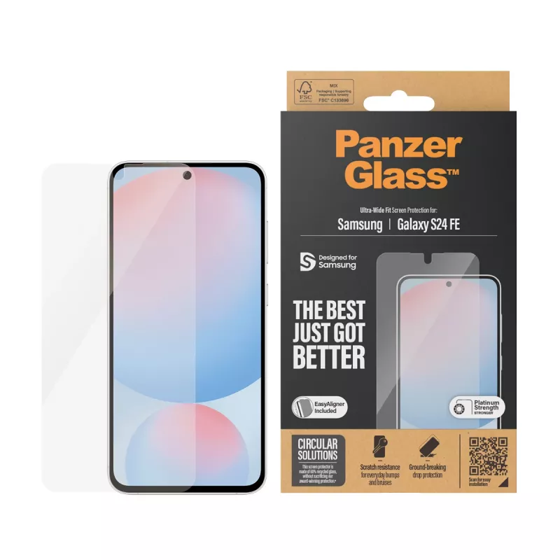 Pellicola protettiva PanzerGlass® Samsung Galaxy S24 FE | Ultra-Wide Fit con EasyAligner