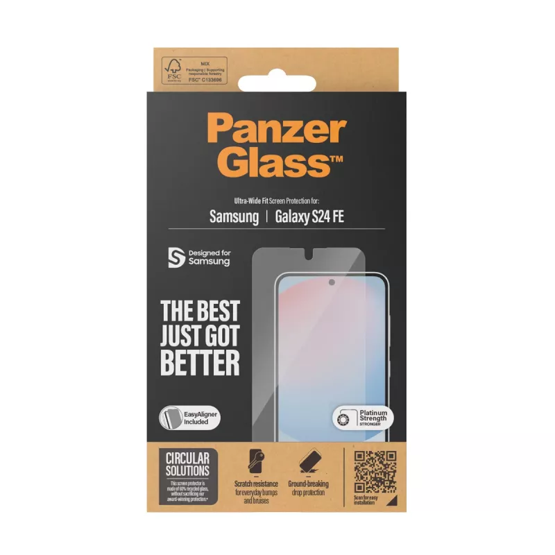 Pellicola protettiva PanzerGlass® Samsung Galaxy S24 FE | Ultra-Wide Fit con EasyAligner