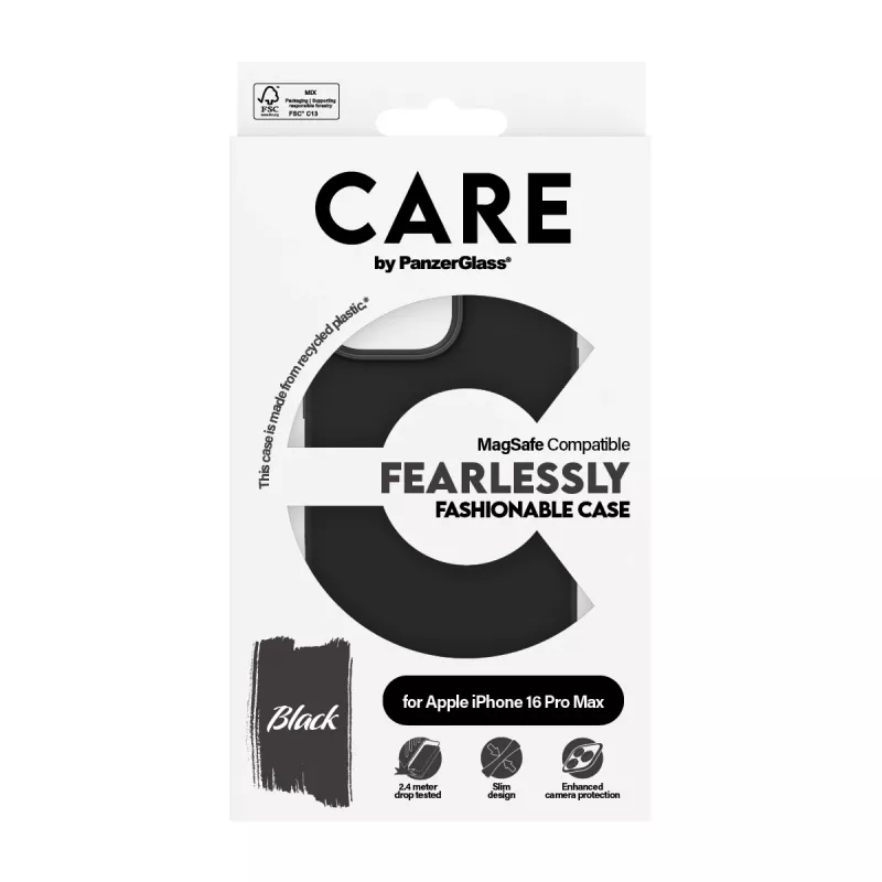 Custodia PanzerGlass CARE™ by ® nera con MagSafe iPhone 16 Pro Max