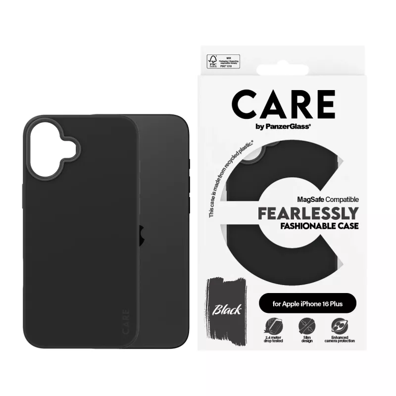 PanzerGlass CARE™ by ® Case nero con MagSafe iPhone 16 Plus, cover, Apple, Apple - iPhone 16 Plus, nero