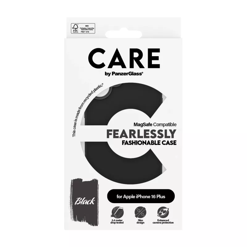 PanzerGlass CARE™ by ® Case nero con MagSafe iPhone 16 Plus, cover, Apple, Apple - iPhone 16 Plus, nero