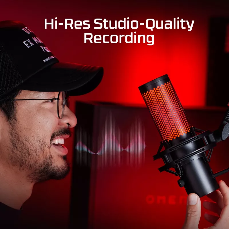 HyperX QuadCast 2 - Microfono USB (nero), microfono per podcast, -7,5 dB, 20 – 20000 Hz, 0,05 %, 32 Ω, 24 bit