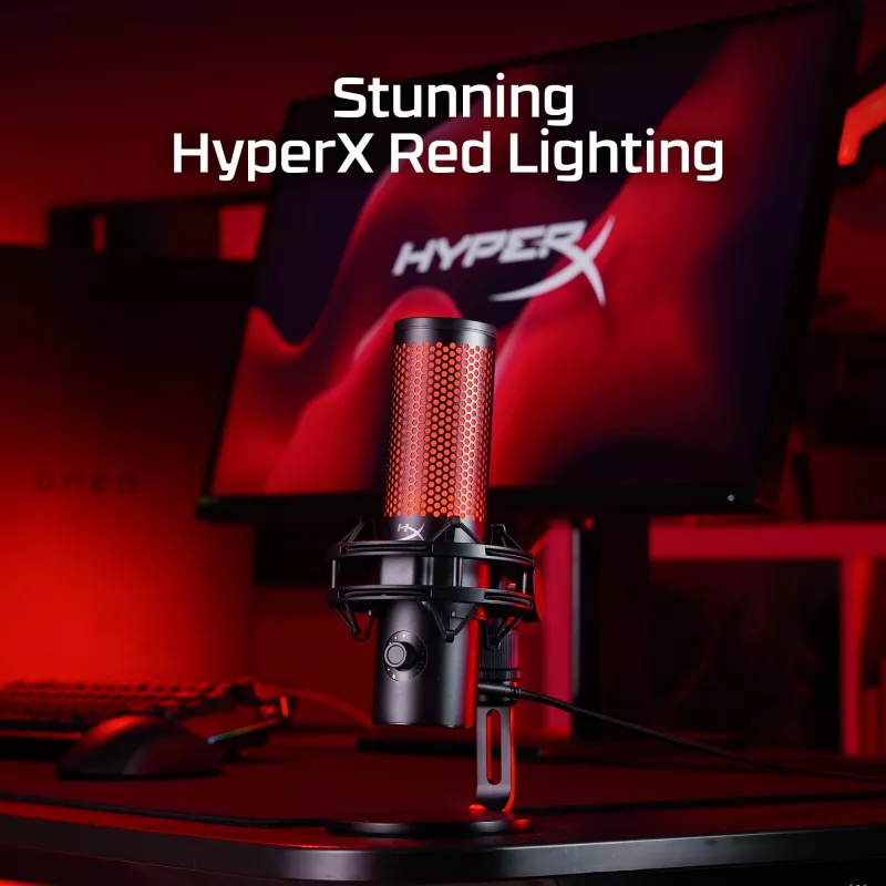 HyperX QuadCast 2 - Microfono USB (nero), microfono per podcast, -7,5 dB, 20 – 20000 Hz, 0,05 %, 32 Ω, 24 bit