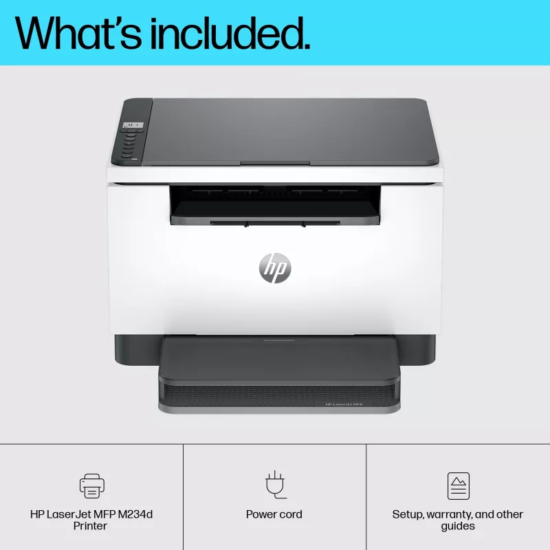 Stampante multifunzione HP LaserJet MFP M234d — laser monocromatica, 29 ppm, fronte-retro, Ethernet, A4