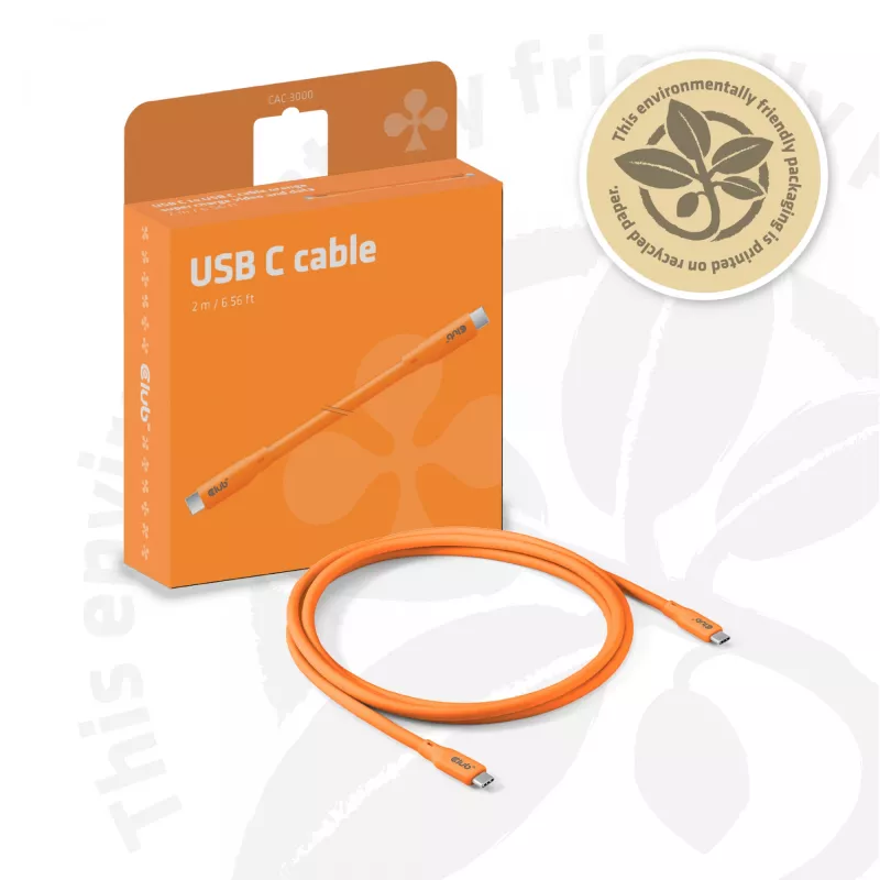 CLUB3D cavo / adattatore cavo USB USB4 Gen 2x2 2 m USB-C arancione