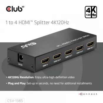CLUB3D splitter HDMI™ 1 a 4 4K120Hz