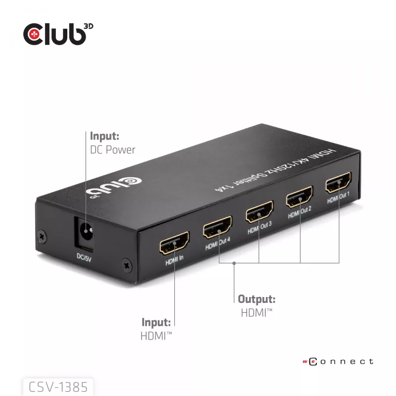 CLUB3D splitter HDMI™ 1 a 4 4K120Hz