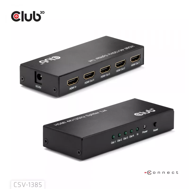 CLUB3D splitter HDMI™ 1 a 4 4K120Hz
