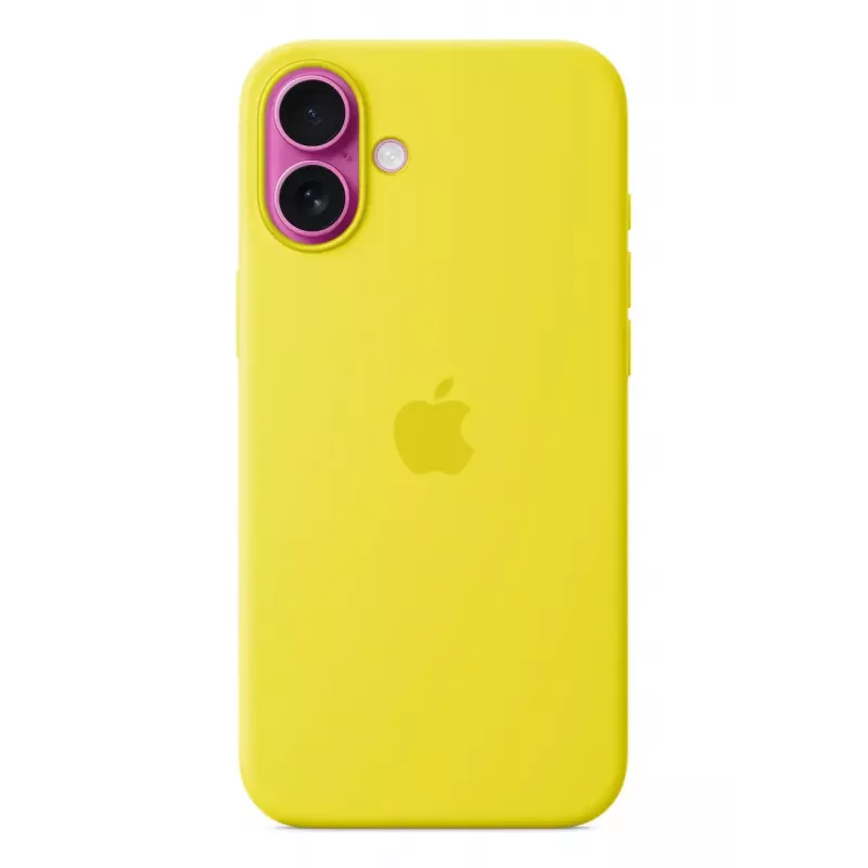 Custodia in silicone Apple iPhone 16 Plus MagSafe gialla
