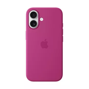 Apple Silicone Case compatibile MagSafe iPhone 16 fucsia