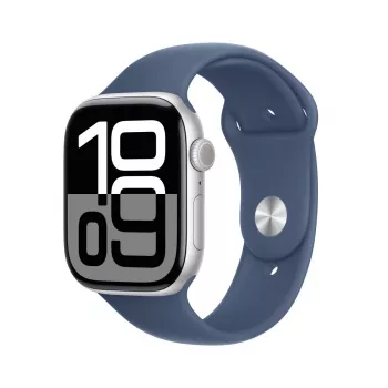 APPLE Watch Series 10 GPS + Cellular 46mm cassa in alluminio argento con cinturino Sport Denim - M/L