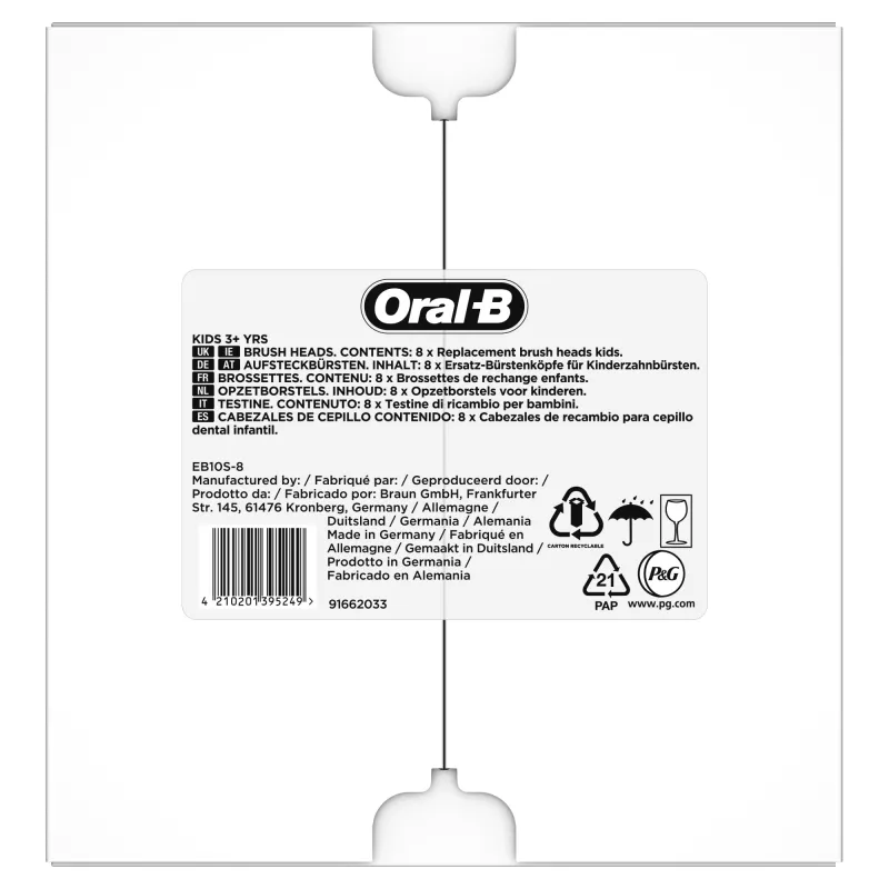 Oral-B Kids 81748450 testina spazzolino 8 pz. multicolore