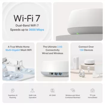 TP-Link BE3600 sistema Mesh Wi-Fi 7 per tutta la casa, 2.5G Multi Gigabit