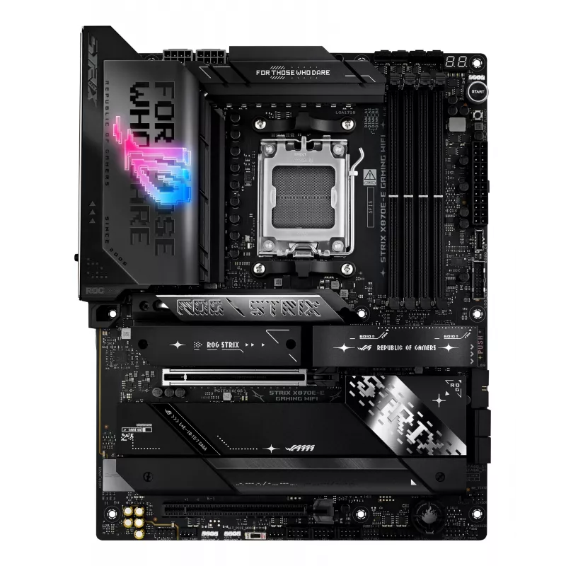 Scheda madre ASUS ROG STRIX X870E-E GAMING WIFI ATX, AMD X870E, Socket AM5, DDR5, 4 DIMM, Wi‑Fi 7, Bluetooth 5.4, 5Gb LAN