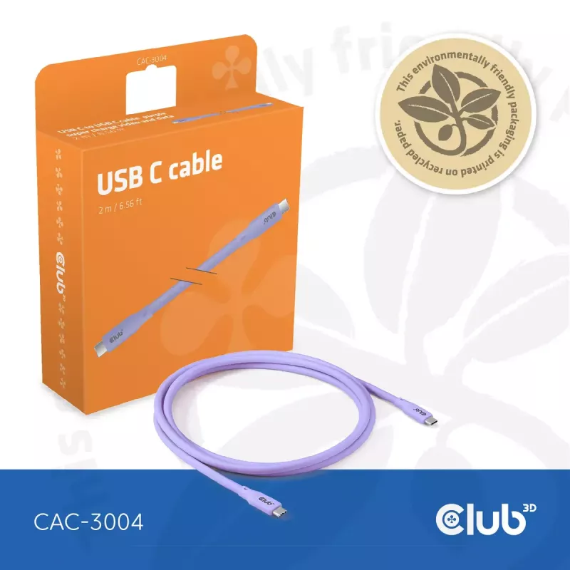 Cavo USB-C CLUB3D CAC-3004 2m viola