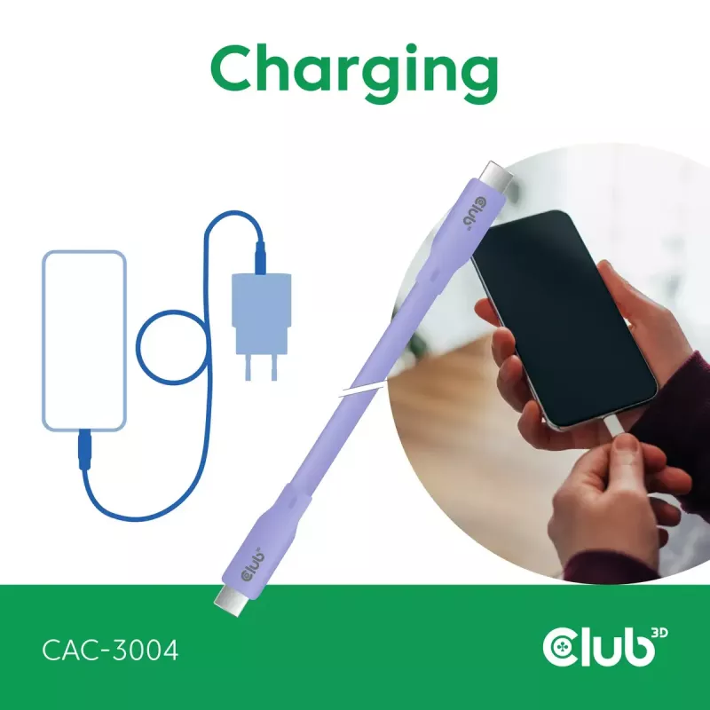 Cavo USB-C CLUB3D CAC-3004 2m viola