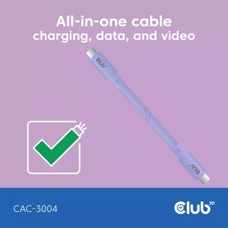 Cavo USB-C CLUB3D CAC-3004 2m viola