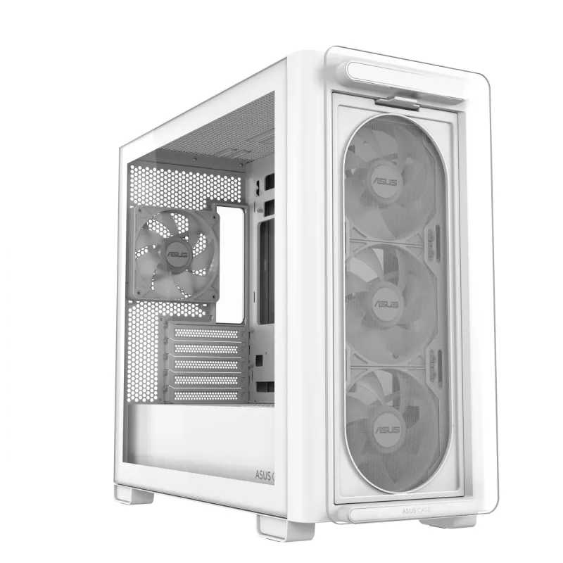 ASUS A23 PLUS TG ARGB WHITE, PC, bianco, micro ATX, Mini-ITX, Multi, 16,5 cm, 38 cm
