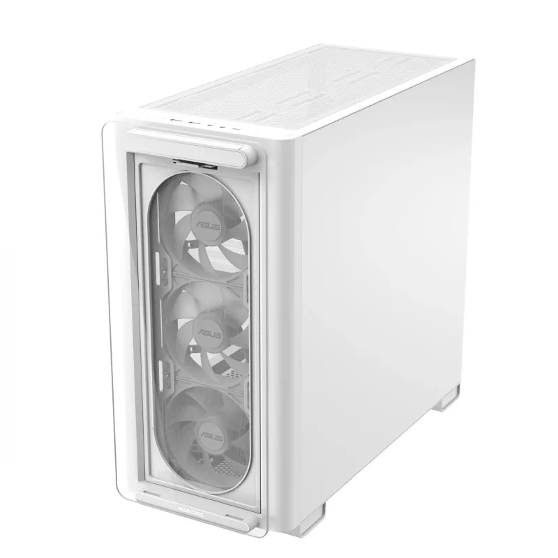 ASUS A23 PLUS TG ARGB WHITE, PC, bianco, micro ATX, Mini-ITX, Multi, 16,5 cm, 38 cm