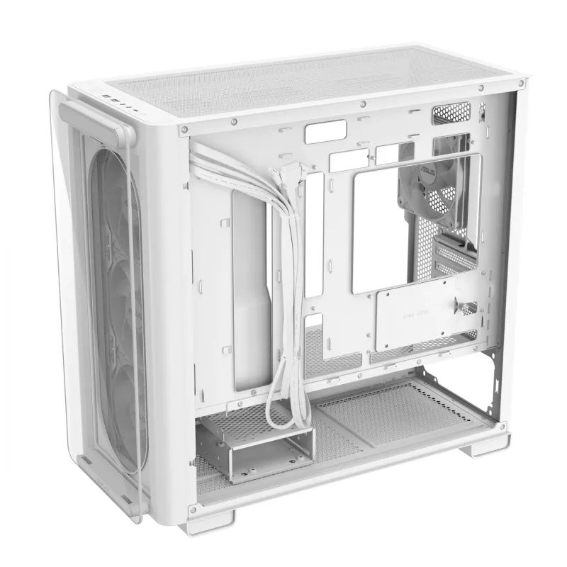 ASUS A23 PLUS TG ARGB WHITE, PC, bianco, micro ATX, Mini-ITX, Multi, 16,5 cm, 38 cm